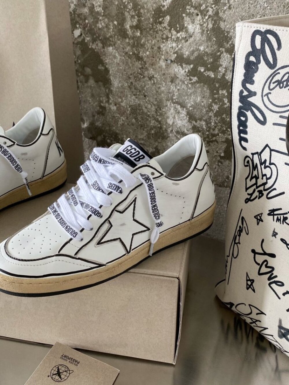 Golden Goose White and Black Women's Sneakers - Picture 4 of 6